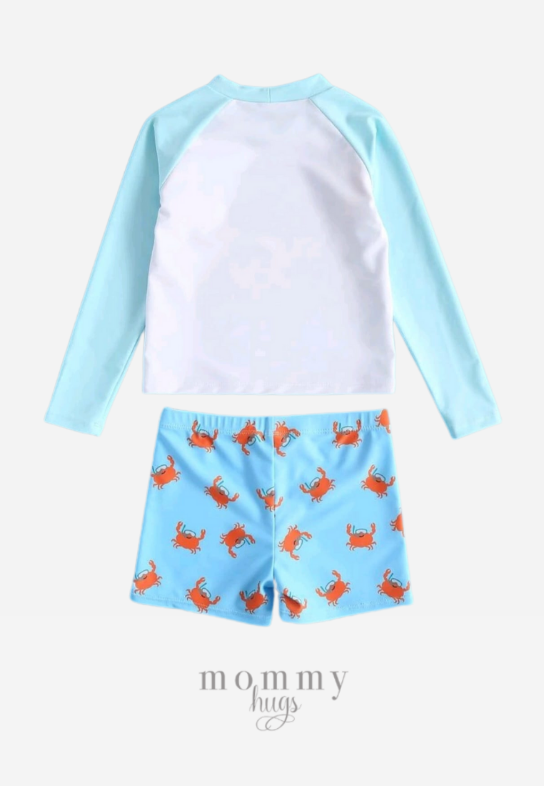Under The Sea  Crab Two Piece Rashguard Swimwear For Boys