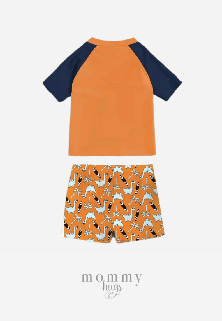Dino Surf Dude Two-Piece Rash Guard for Boys