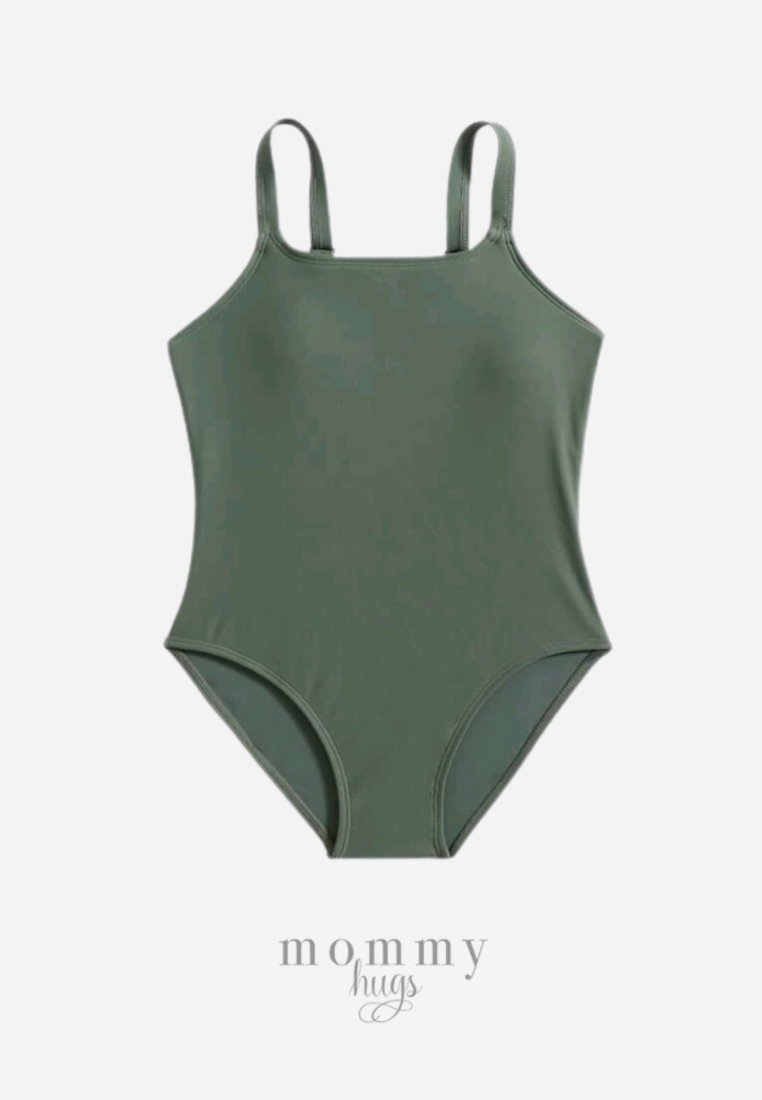 Periwinkle Classic in Green One Piece Swimsuit For Girls