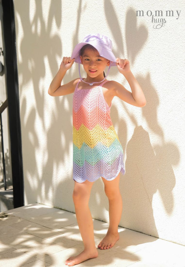 Rainbow Crochet Cover Up for Girls