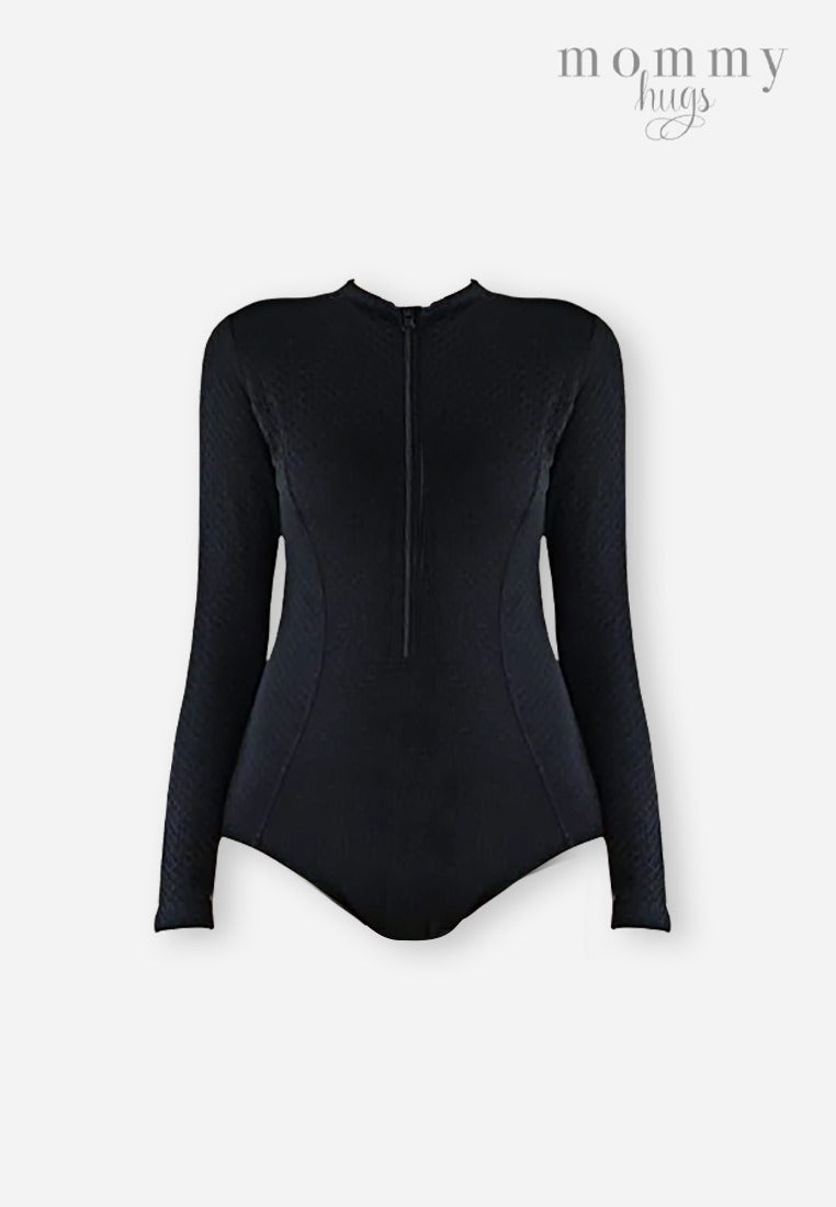 Black Pearl Zip-Up Rash Guard Twinning