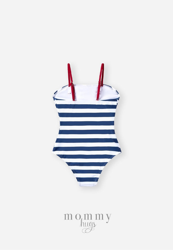 Nautical Ribbon One Piece Swimsuit for Girl