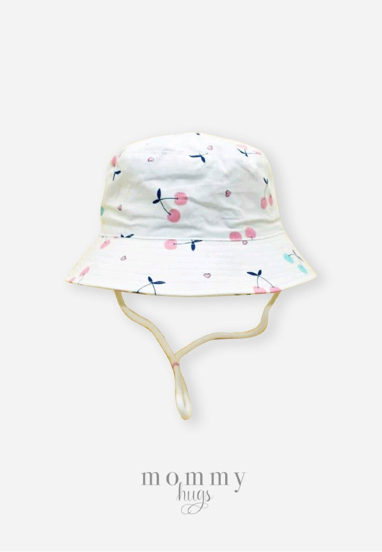 White Carmine Bucket Hat for Kids