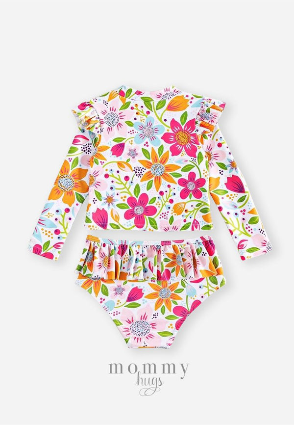 Blossom Bliss 2pc Rashguard for Young Girls