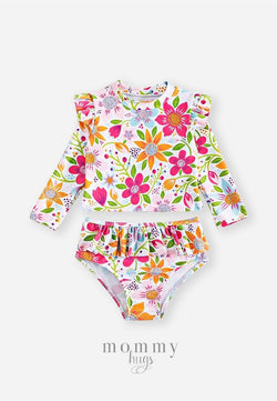 Blossom Bliss 2pc Rashguard for Young Girls