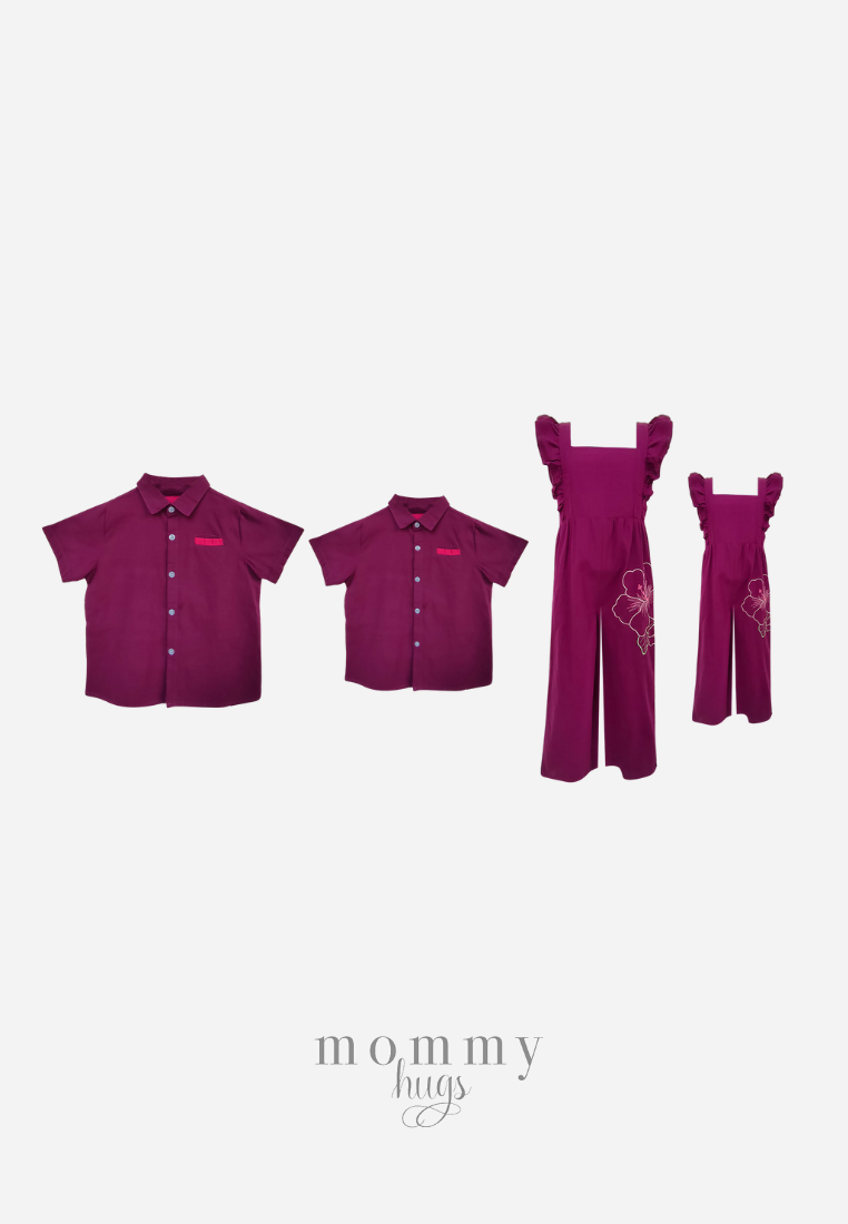 Pretty in Plum Ruffled Romper / Polo