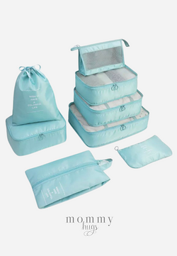 Mommy Hugs Travel Bag Set in Teal