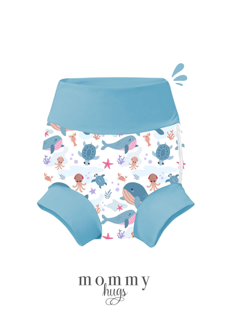 Beach Baby Diaper in Blue Giants