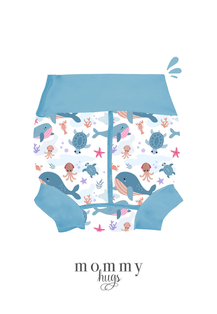 Beach Baby Diaper in Blue Giants