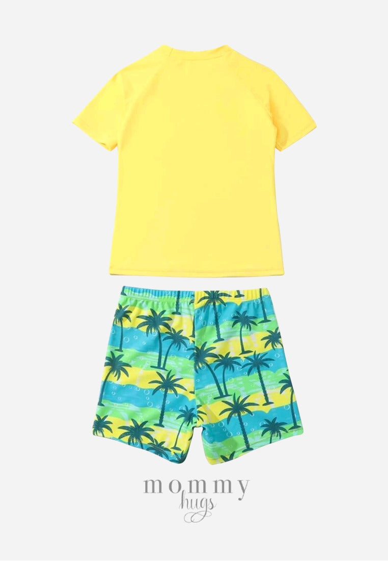 Yellow Surf All Day Two Short Sleeves 2pc Rashguard