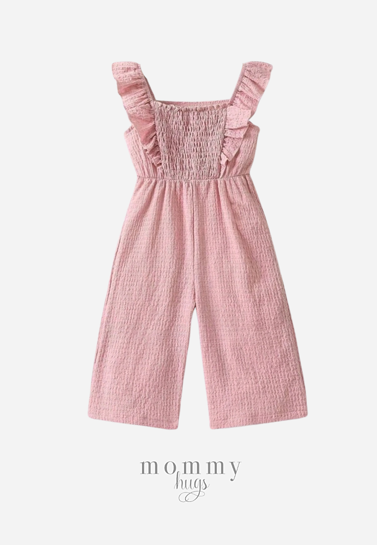 Ruffled Blush Playsuit for Girls