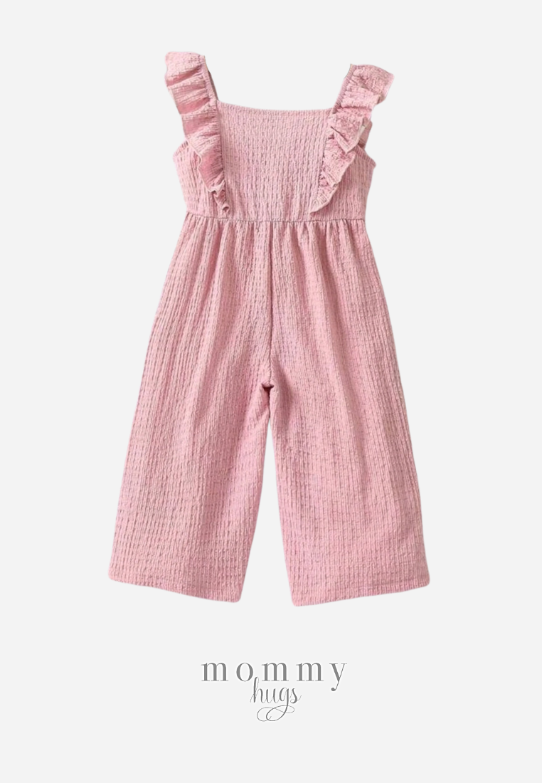 Ruffled Blush Playsuit for Girls