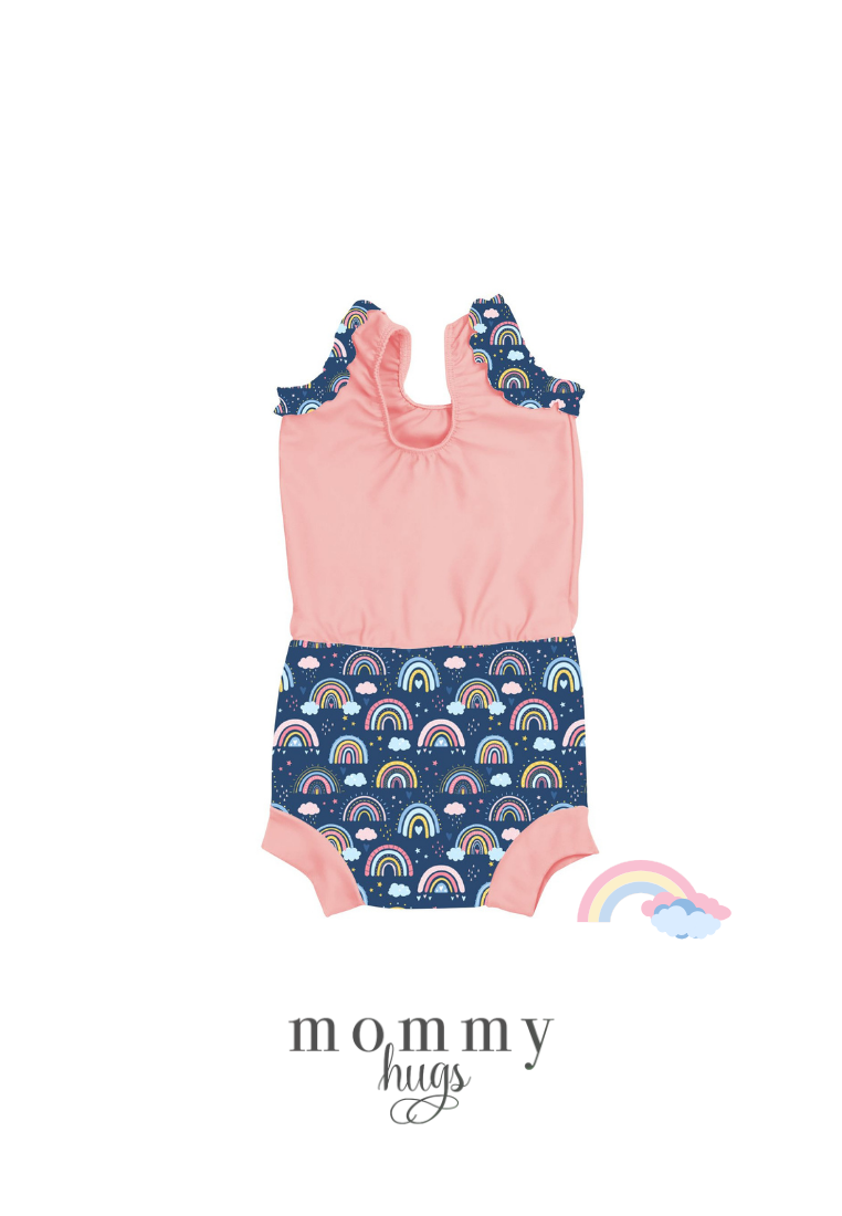 Beach Baby Swimsuit Diaper Colorful Skies