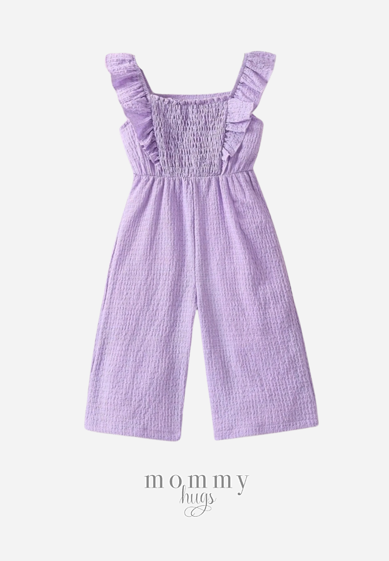 Ruffled Plum Playsuit for Girls