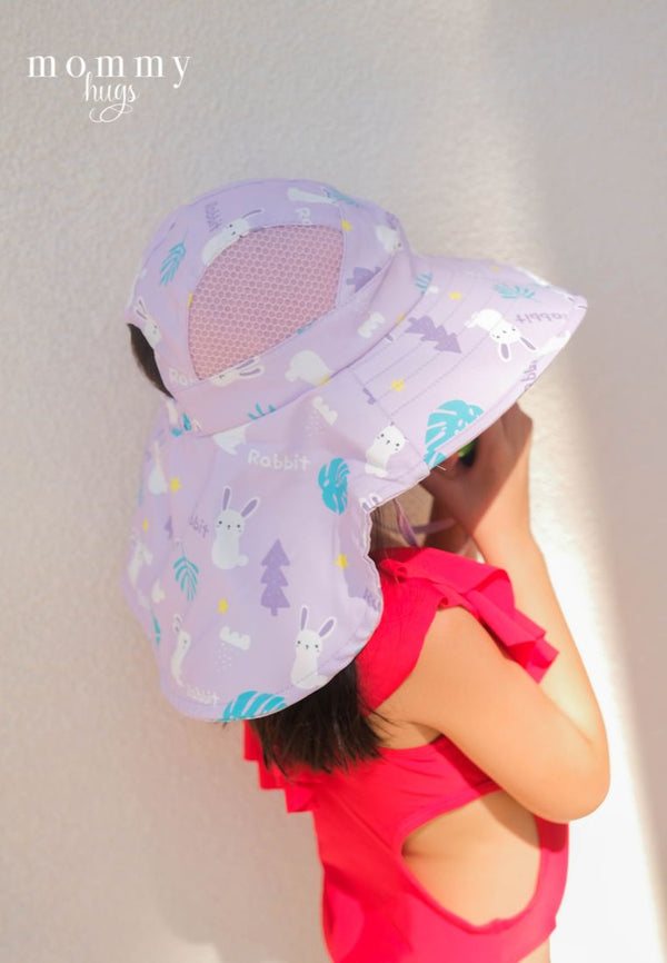 Purple Bunnies Sun Hat for Kids