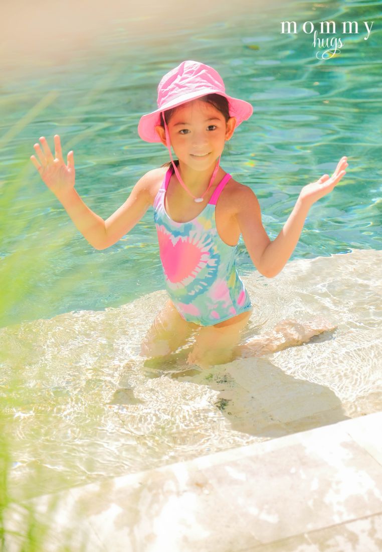 Retro Love One Piece with Skirt Swimwear for Girls