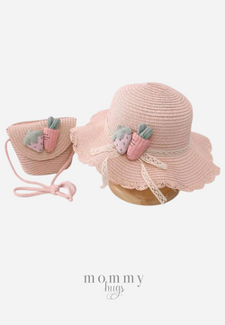 Harvest Time Hat & Bag in Pink