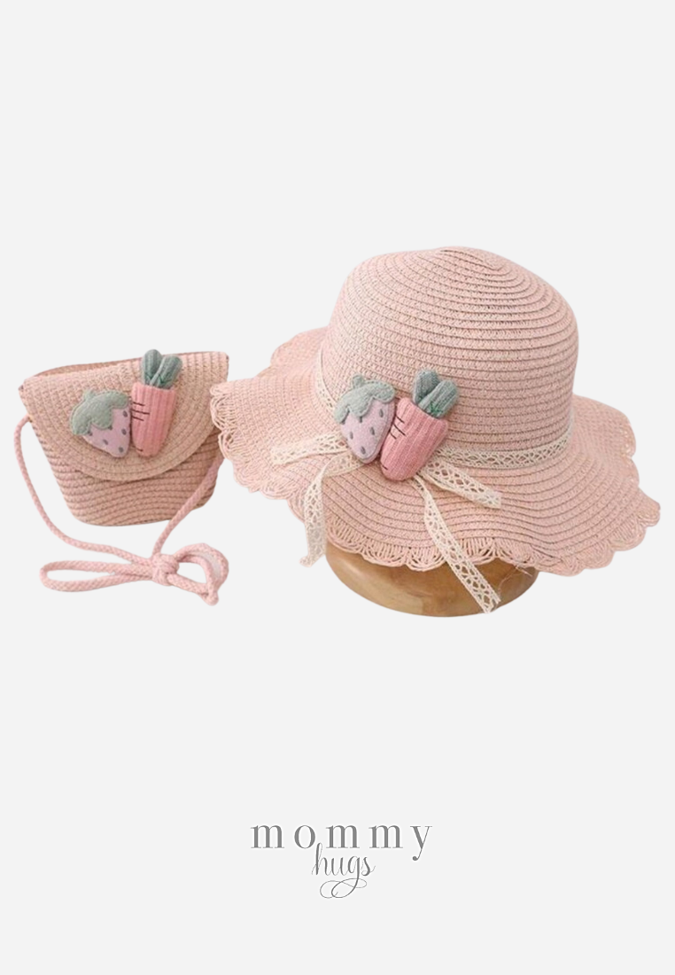 Harvest Time Hat & Bag in Pink