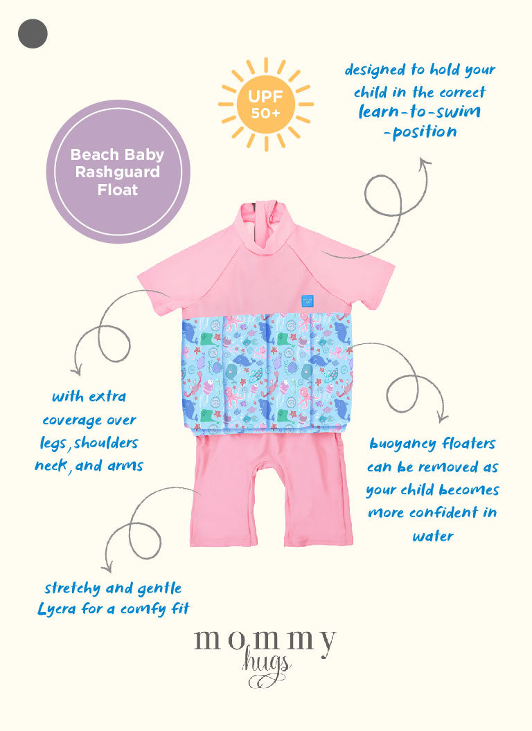 Beach Baby Rashguard Float in Sea Gems