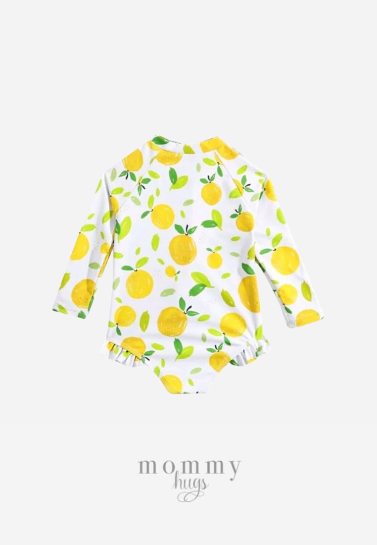 Lemons n' Love Rashguard with Sun Hat for Baby Girls