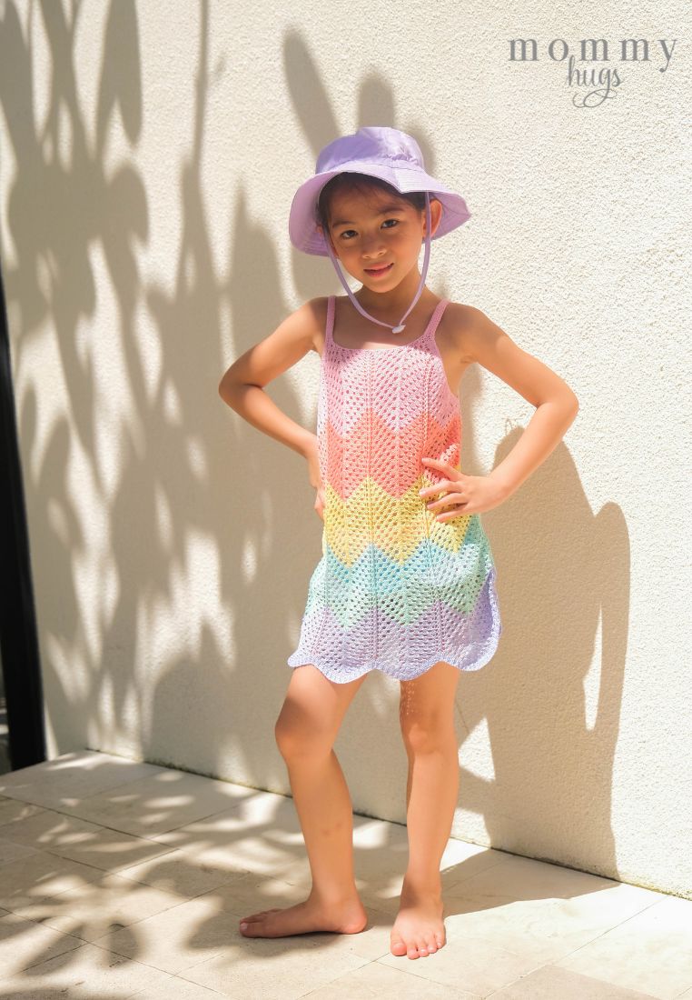 Rainbow Crochet Cover Up for Girls