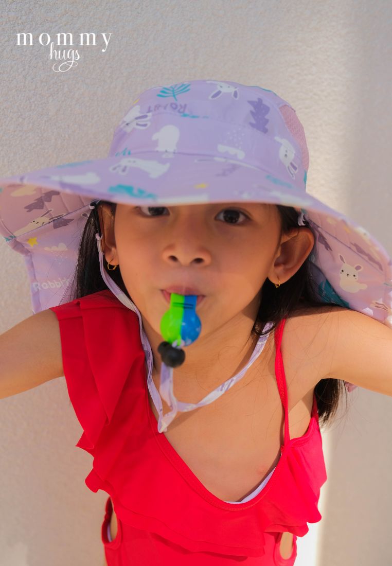 Purple Bunnies Sun Hat for Kids