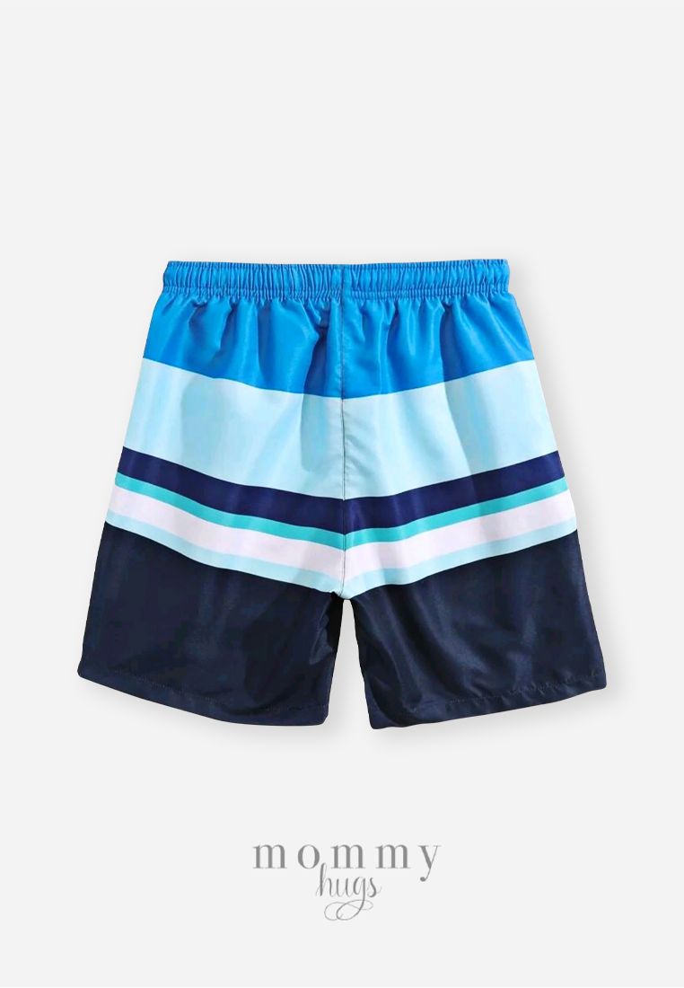 Cool Blue Stripes Swim Shorts for Teen Boys