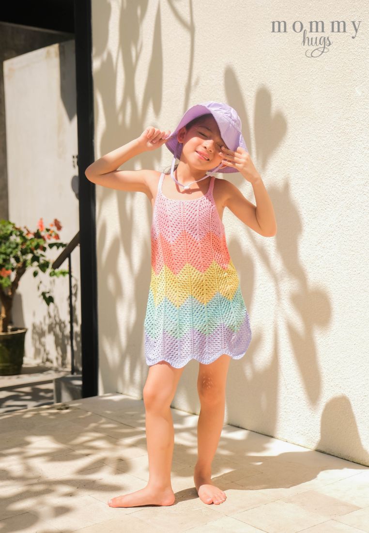 Rainbow Crochet Cover Up for Girls