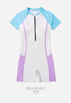 White Sand Zip Up Rash Guard for Preteens/Teens