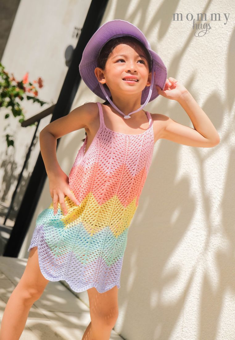 Rainbow Crochet Cover Up for Girls