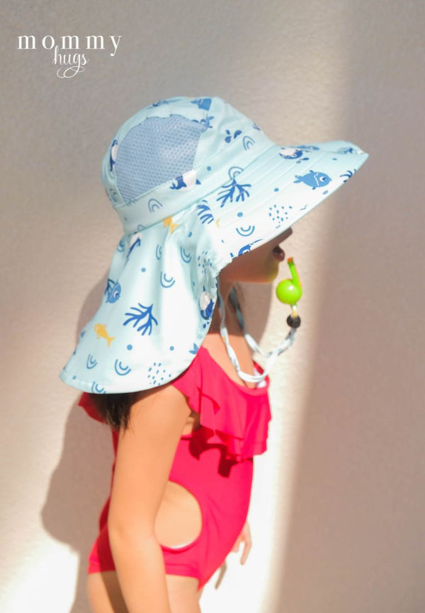 Blue Sea Sun Hat for Kids