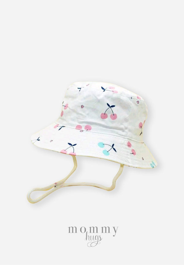 White Carmine Bucket Hat for Kids