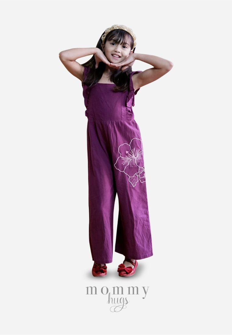 Pretty in Plum Ruffled Romper / Polo