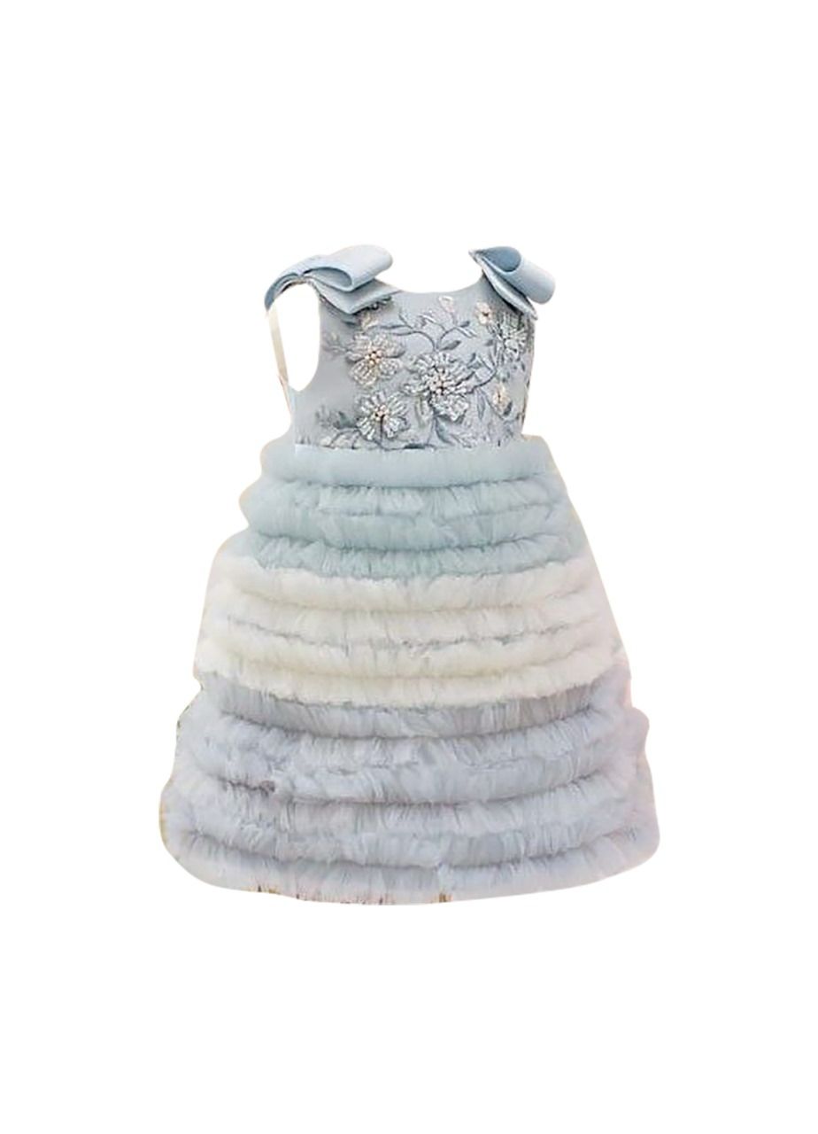 Fluffy Blue Macaroon Dress