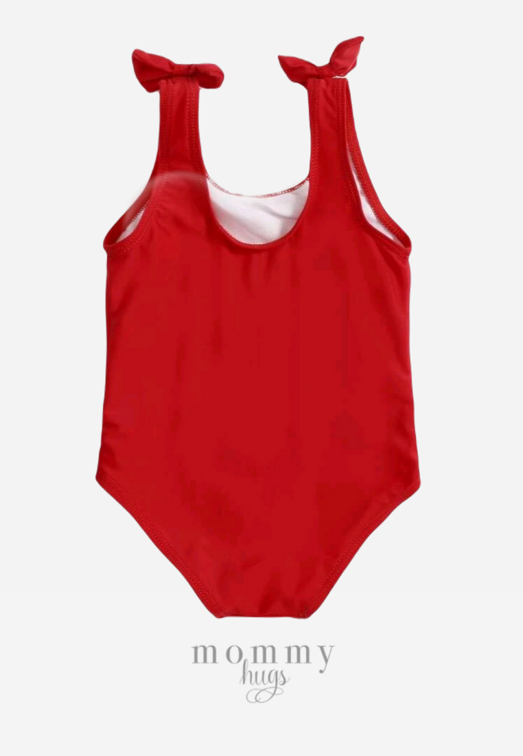 Red Ribbon Strings Two Swimwear for Baby Girl