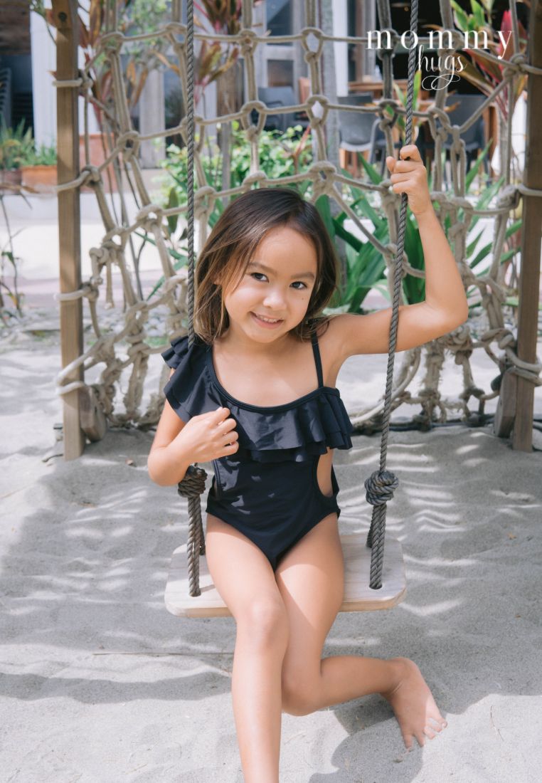 Beauty in Black Swimsuit for Young Girls