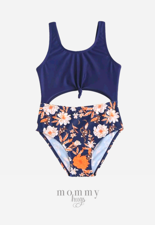 Golden Florid Monokini Swimwear