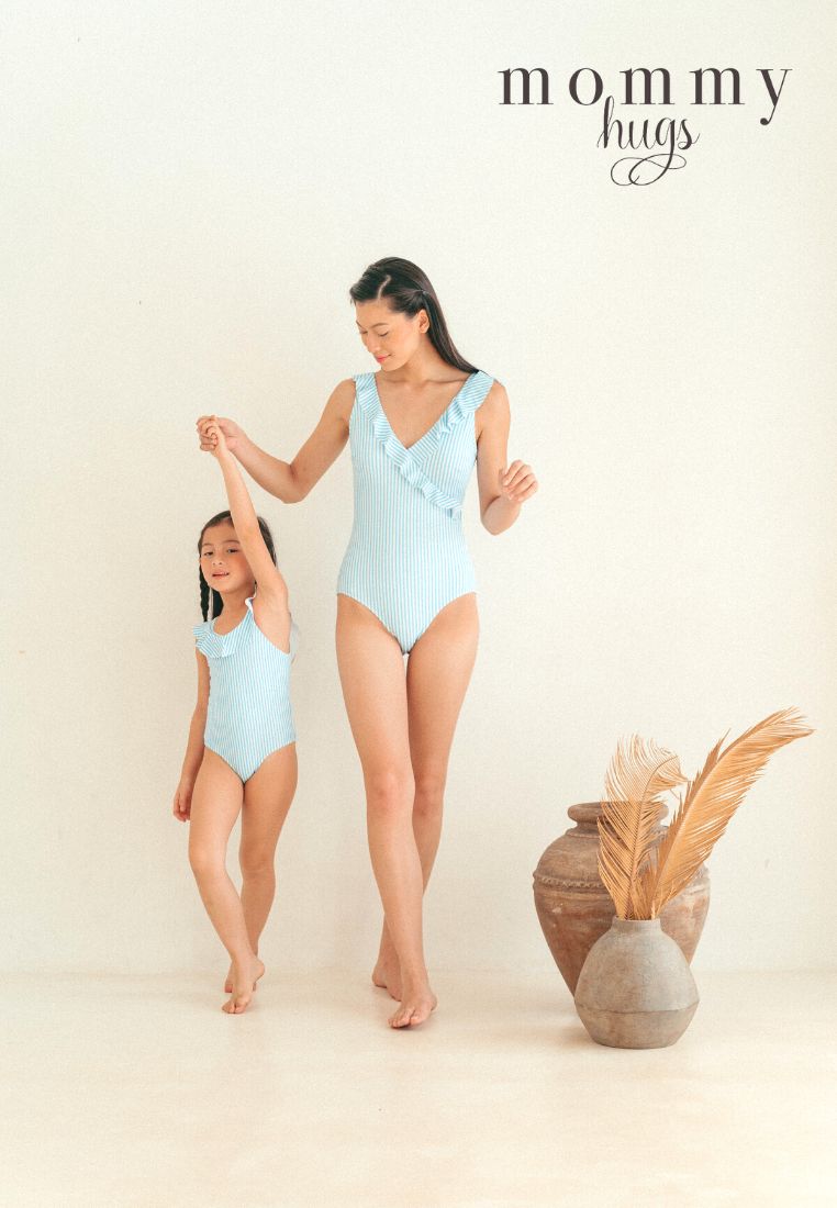 Blue Skies Pin Twinning Swimsuit ( Mom and Daughter )