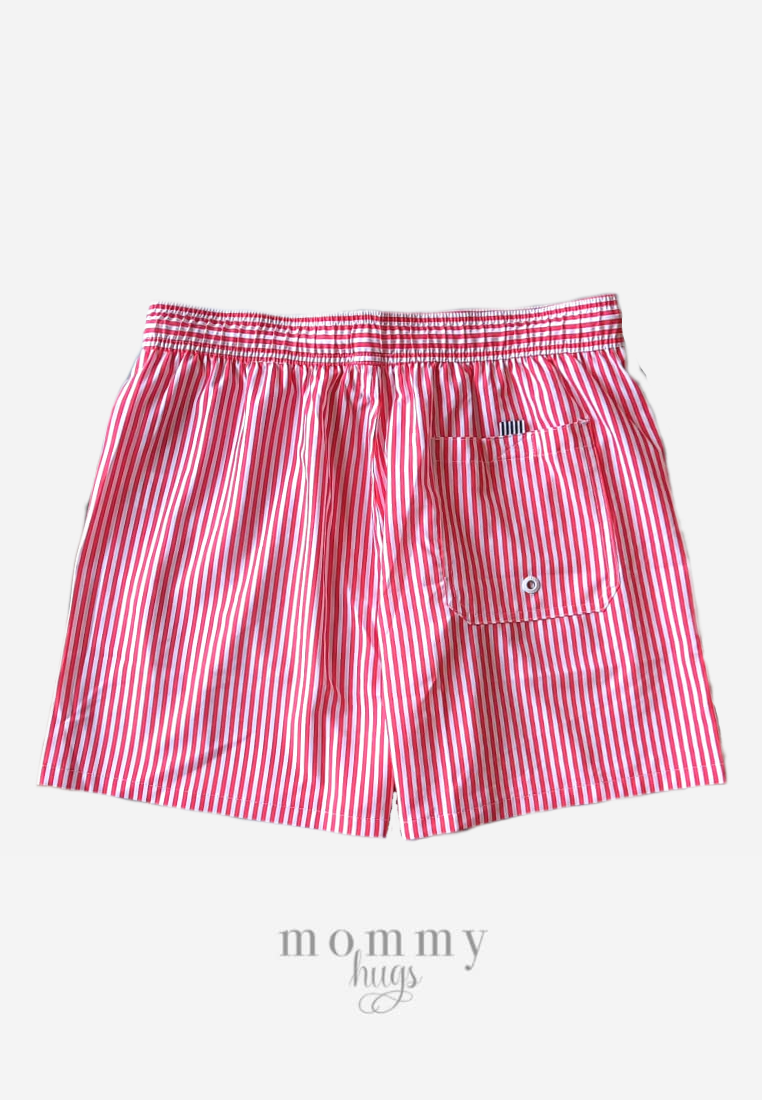 Red Skies Pin Stripes Swim Shorts  for Daddy