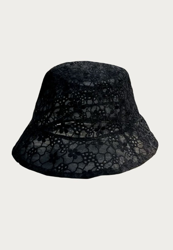 Black Lace Bucket Hat - One Size