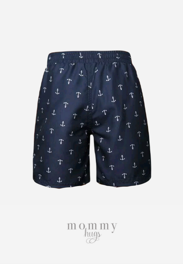 Navy Tiny Anchors Swim Shorts Boys