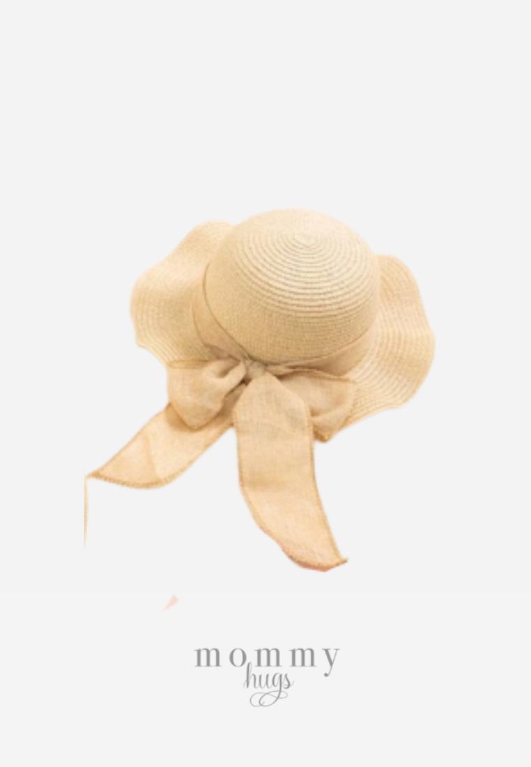 Fancy Ribbon Sun Hat in Oat for Mom and Daughter
