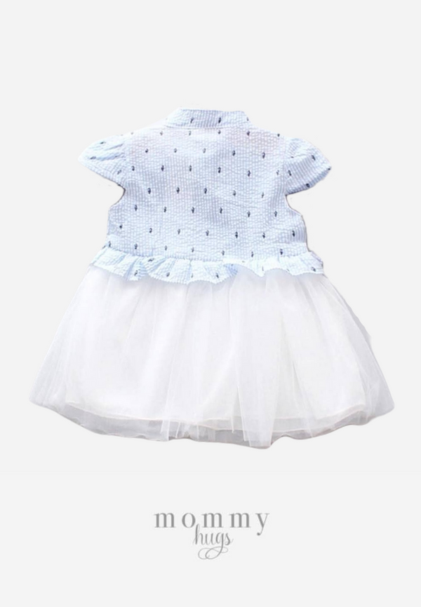 Baby Blue Tiny Fish with Tulle Dress