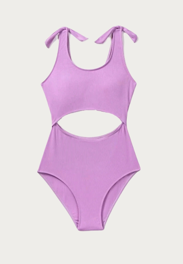 Lilac Ribbon Strings Monokini Mommy