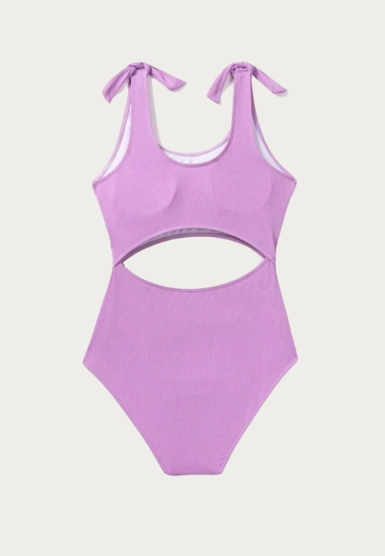 Lilac Ribbon Strings Monokini Mommy