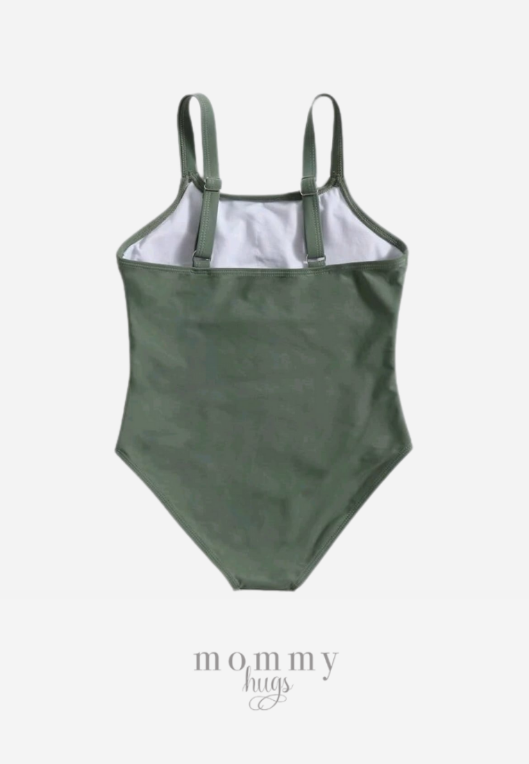 Periwinkle Classic in Green One Piece Swimsuit For Girls