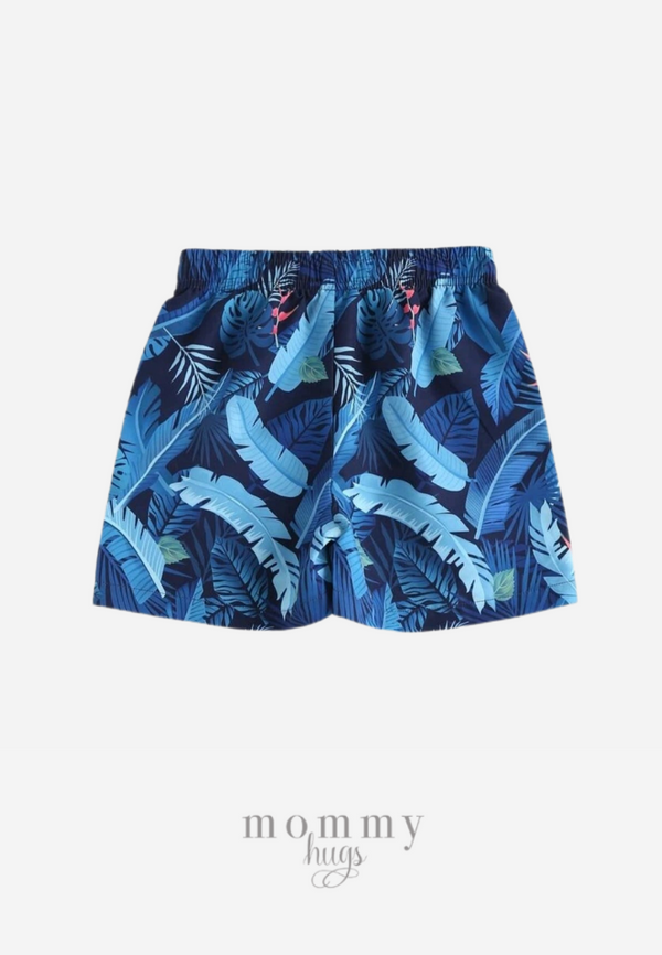 Tropical Palm Navy Swimshorts for Boys