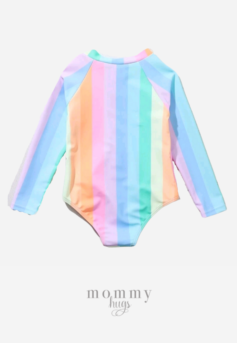 Sweet Candy Stripes Rash Guard for Girls