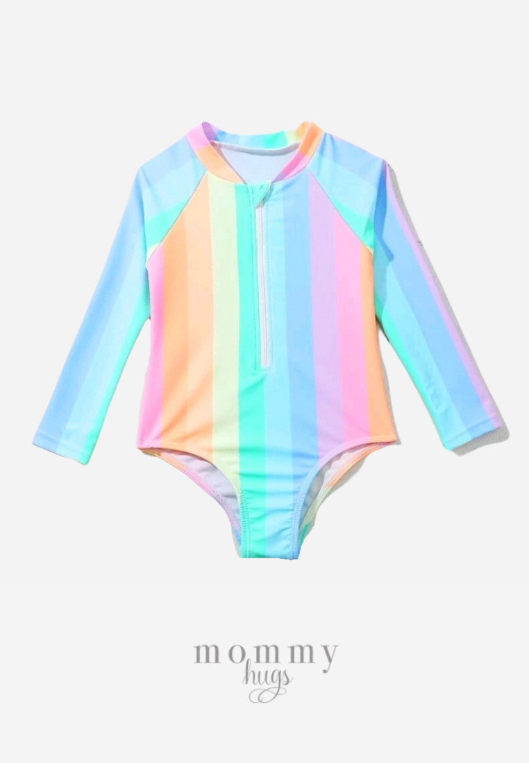 Sweet Candy Stripes Rash Guard for Girls