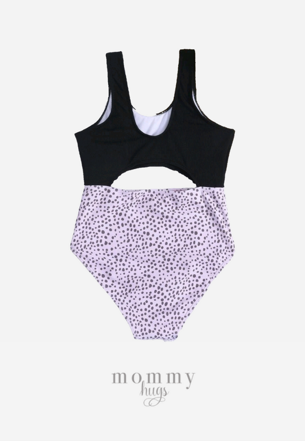 Coal Black Pebbles Monokini Swimwear Girl Version
